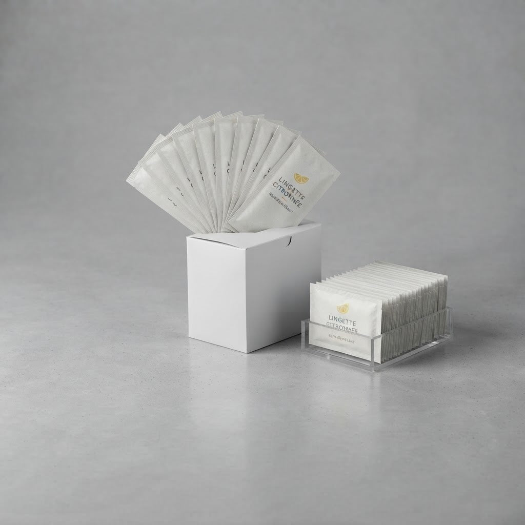 Lingettes individuelles parfum citron - Lots de 100/250/500 unités