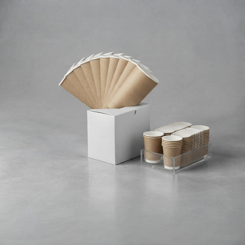 Gobelets à café en carton - Lot de 100 unités