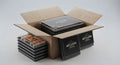 Boîte plastique fond noir couvercle transparent (Sushis) - L - Lots de 100/250/500 unités